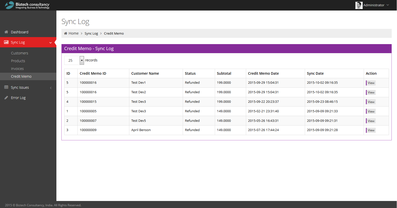 Credit-memo Module