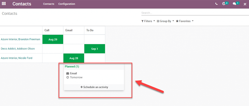 odoo 12 Calendar and Activities