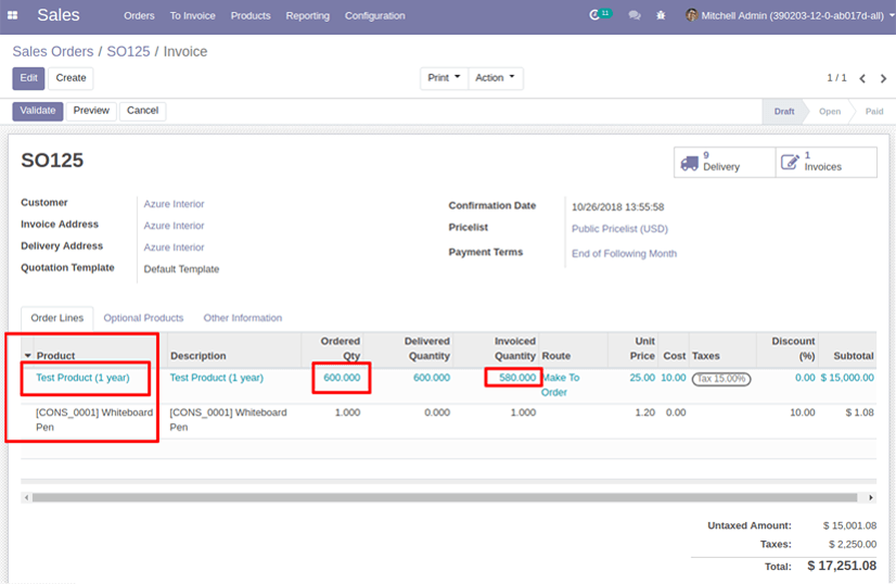 odoo 12 Invoicing Features