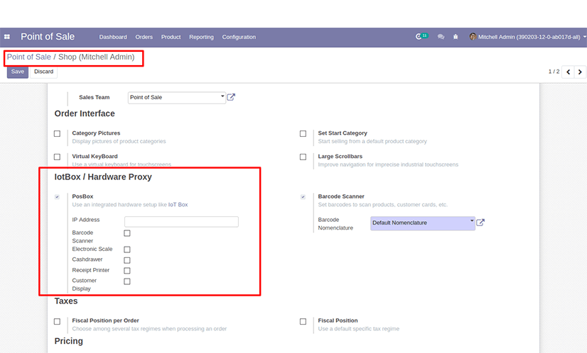 odoo 12 IoT Implementation in POS