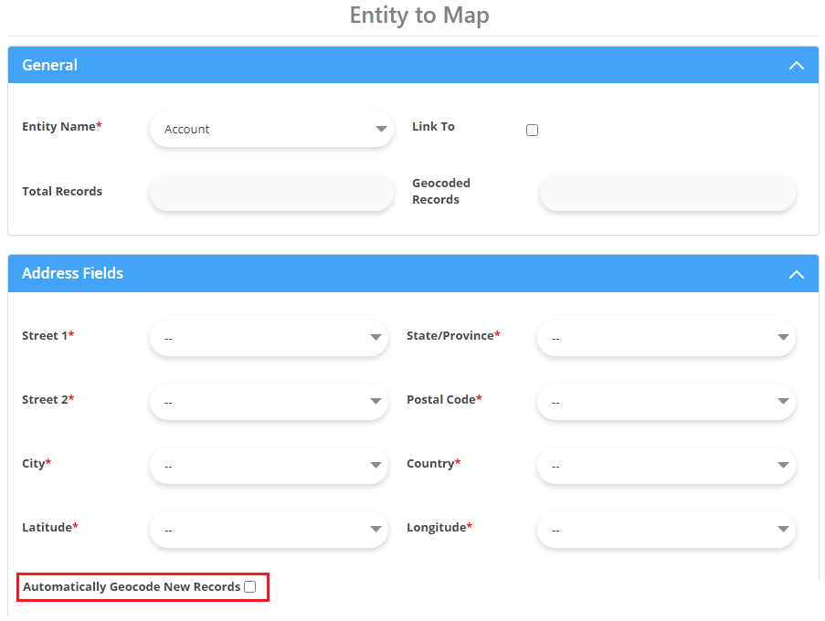 Dropdown and configure address