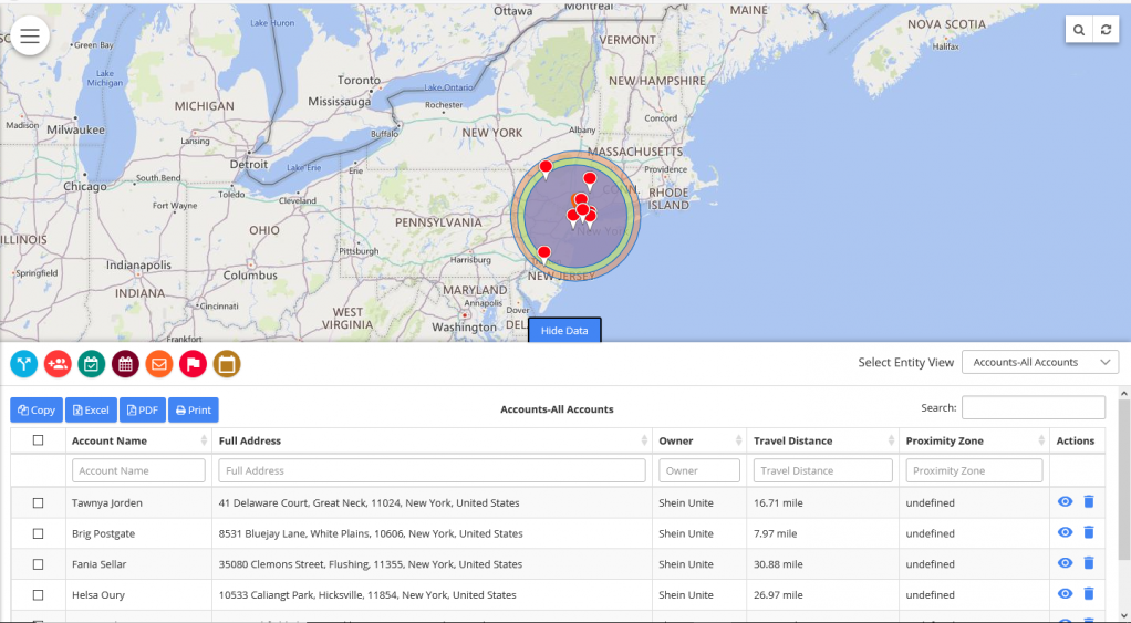 perform proximity search