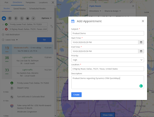 dynamics crm map integration