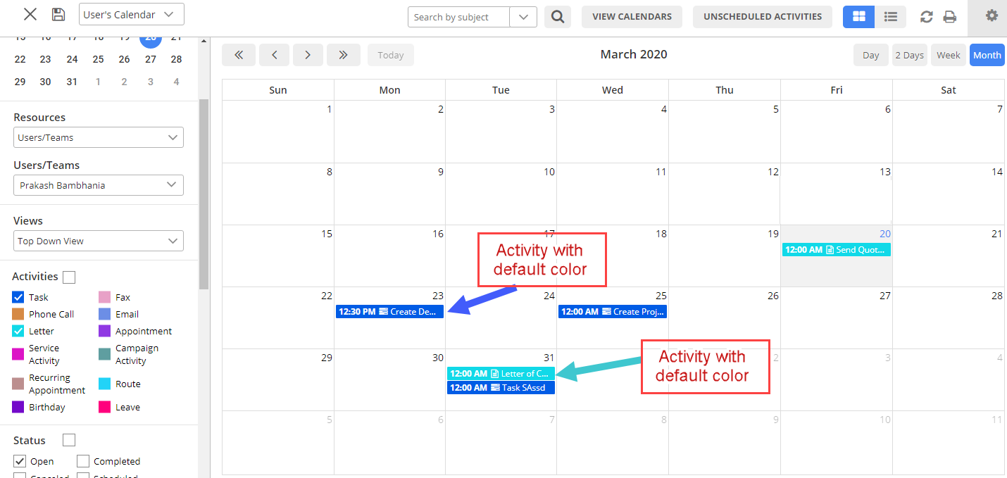 create new activity task