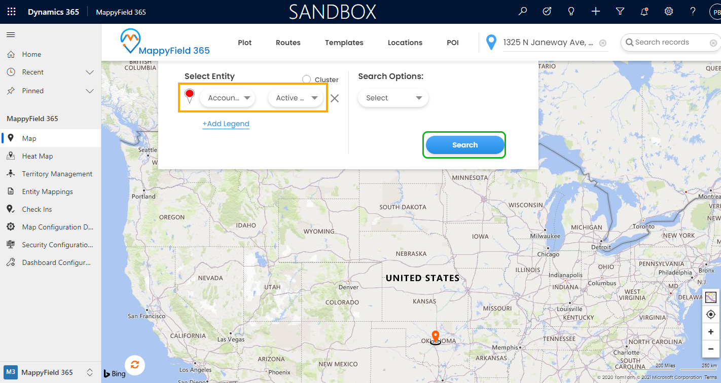 Plot records on MappyField 365 map