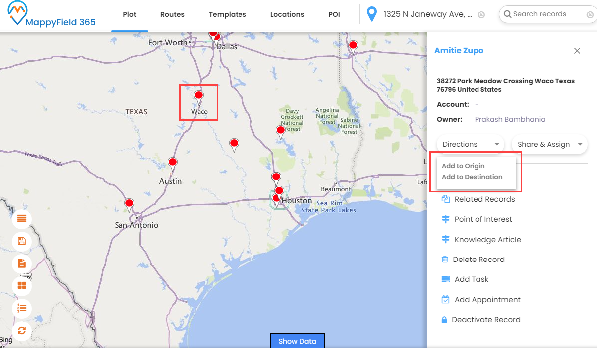 Redirect to Map and define route