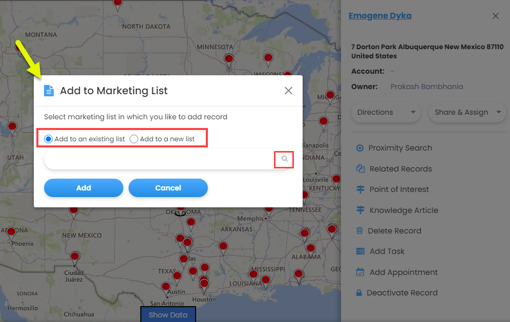 Existing marketing lists