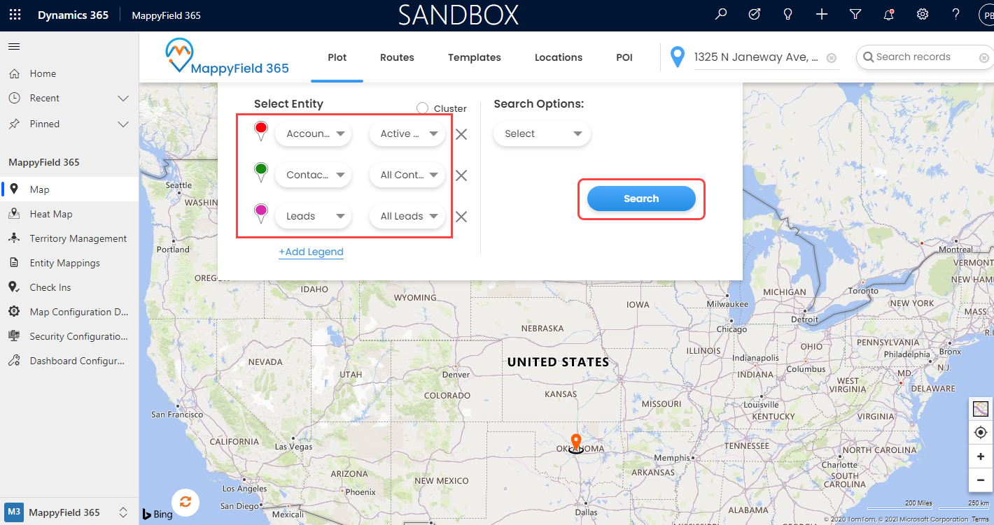 Plot records on MappyField 365 map