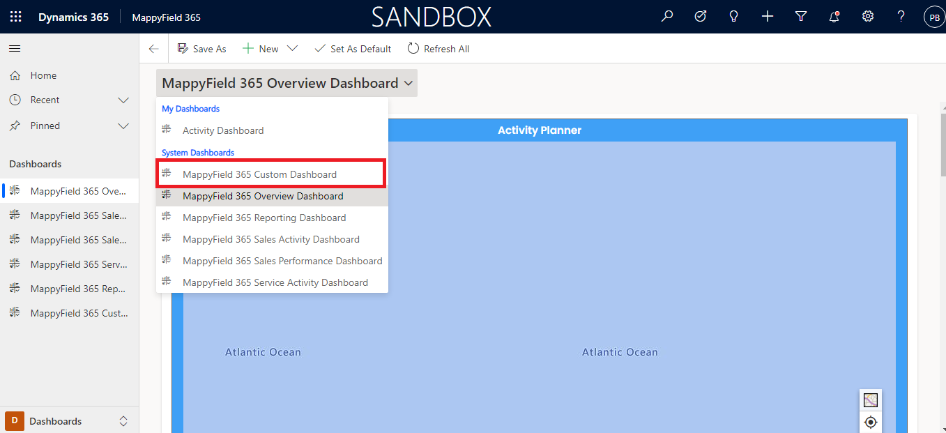 MappyFiled 365 Custom Dashboard