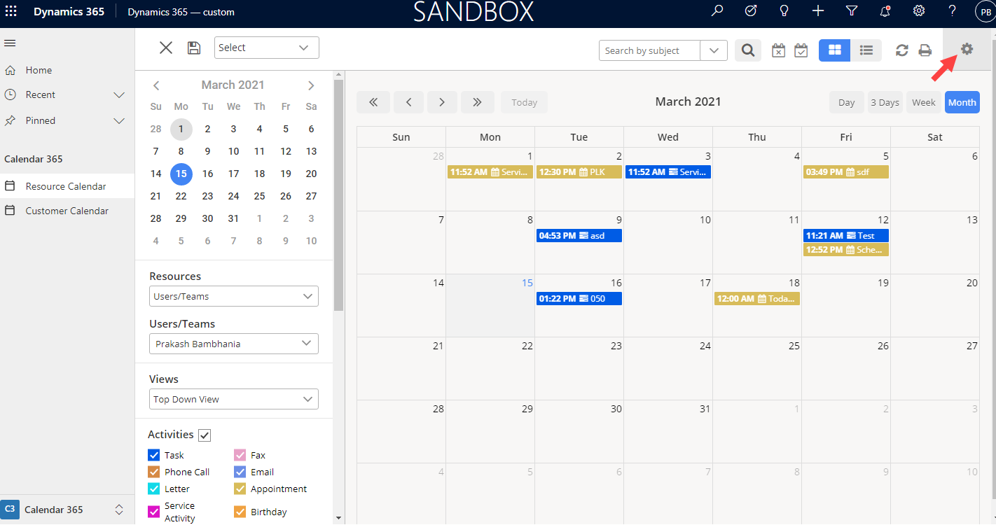 Open Calendar configuration