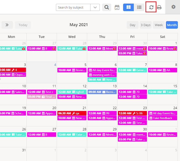 Add an activity on the calendar