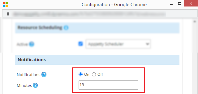 Enable the Notification from the Configuration