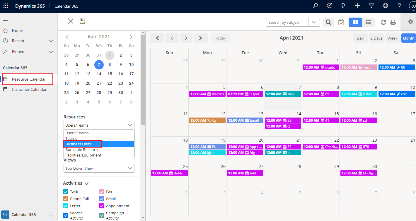 Open Resource Calendar