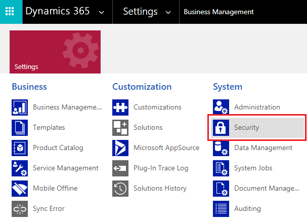 Security access settings