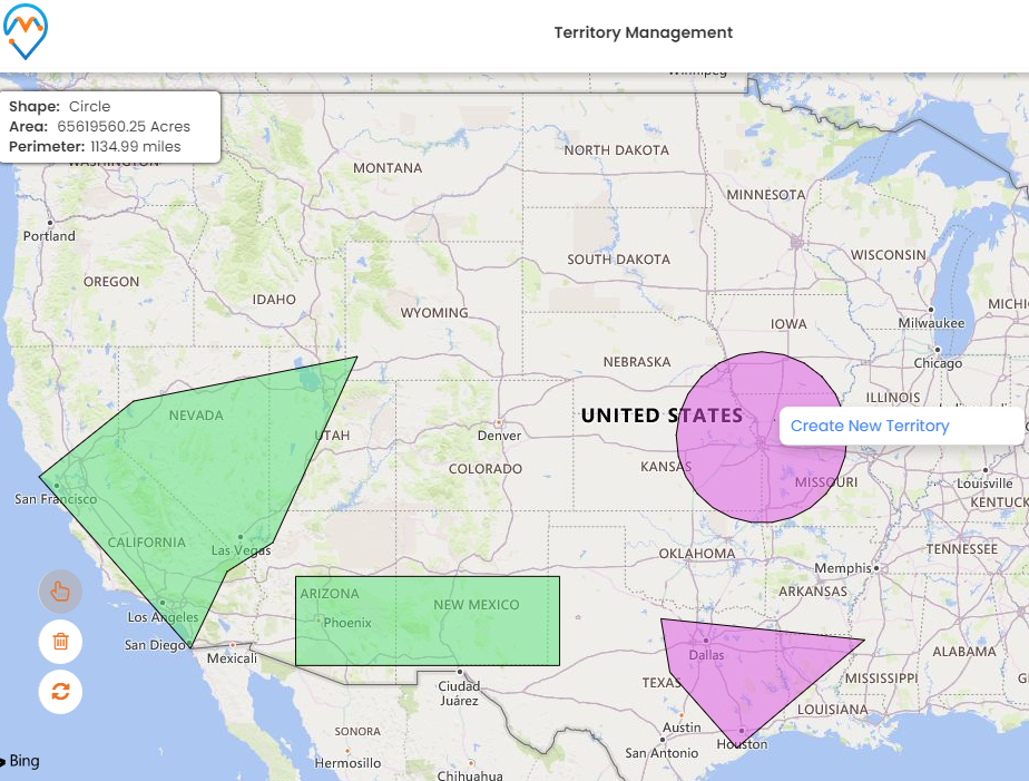 Create New Territory option