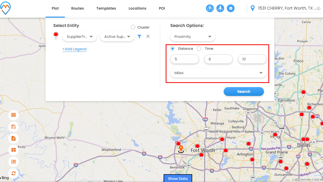 Search nearby records based on Distance