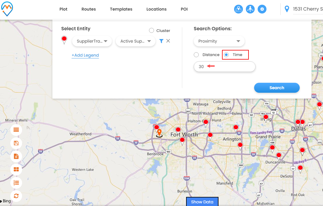 concentric proximity search based