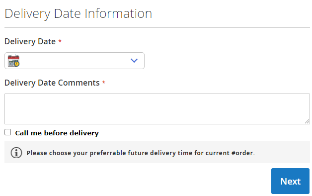 Delivery Date Selection