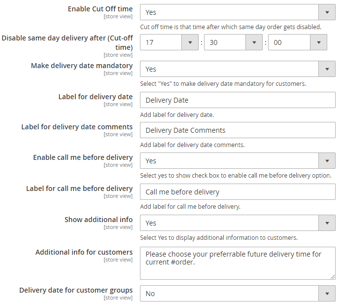 Enable Cut-Off Time