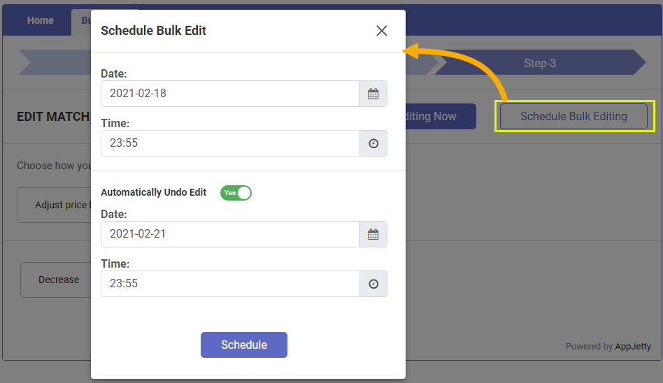 Schedule Bulk Editing