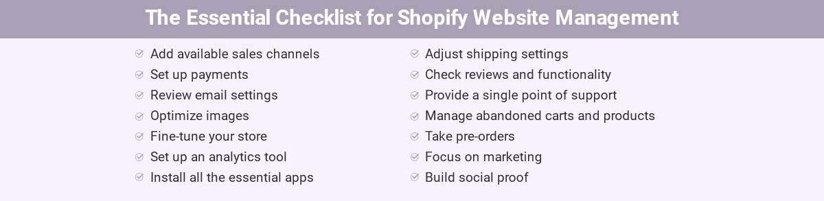 The Essential Checklist for Shopify Website Management