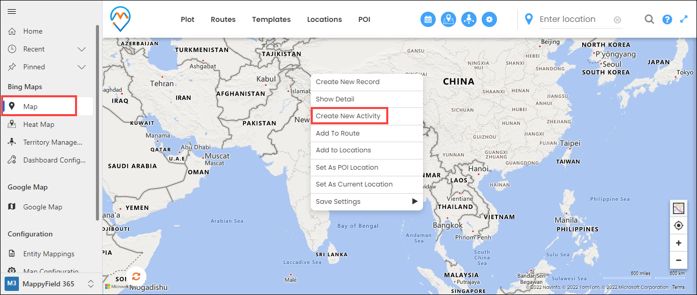 Create Activity in Mappyfield Dynamics-1