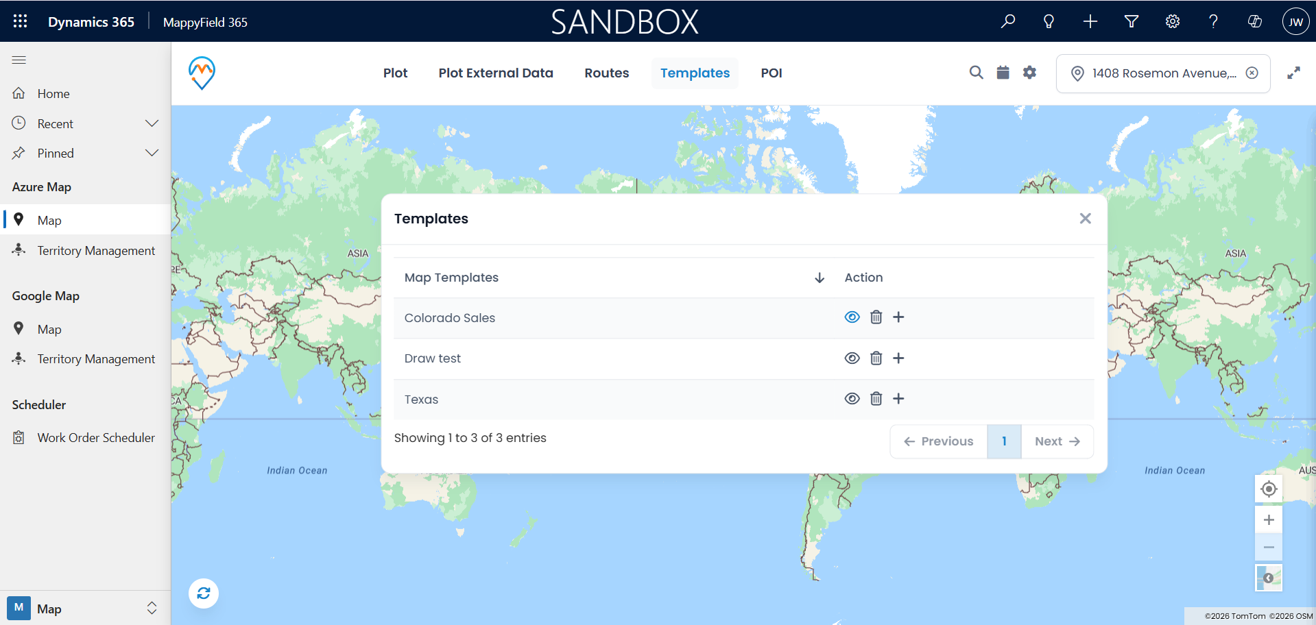 List of Saved Templates Image