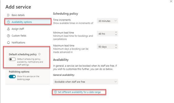 Set default scheduling policy