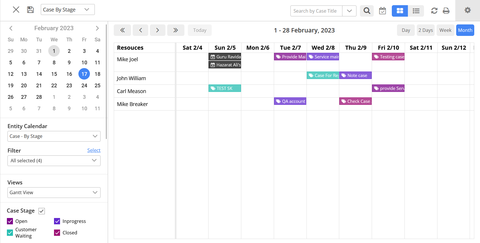 Visibility of Current Schedule