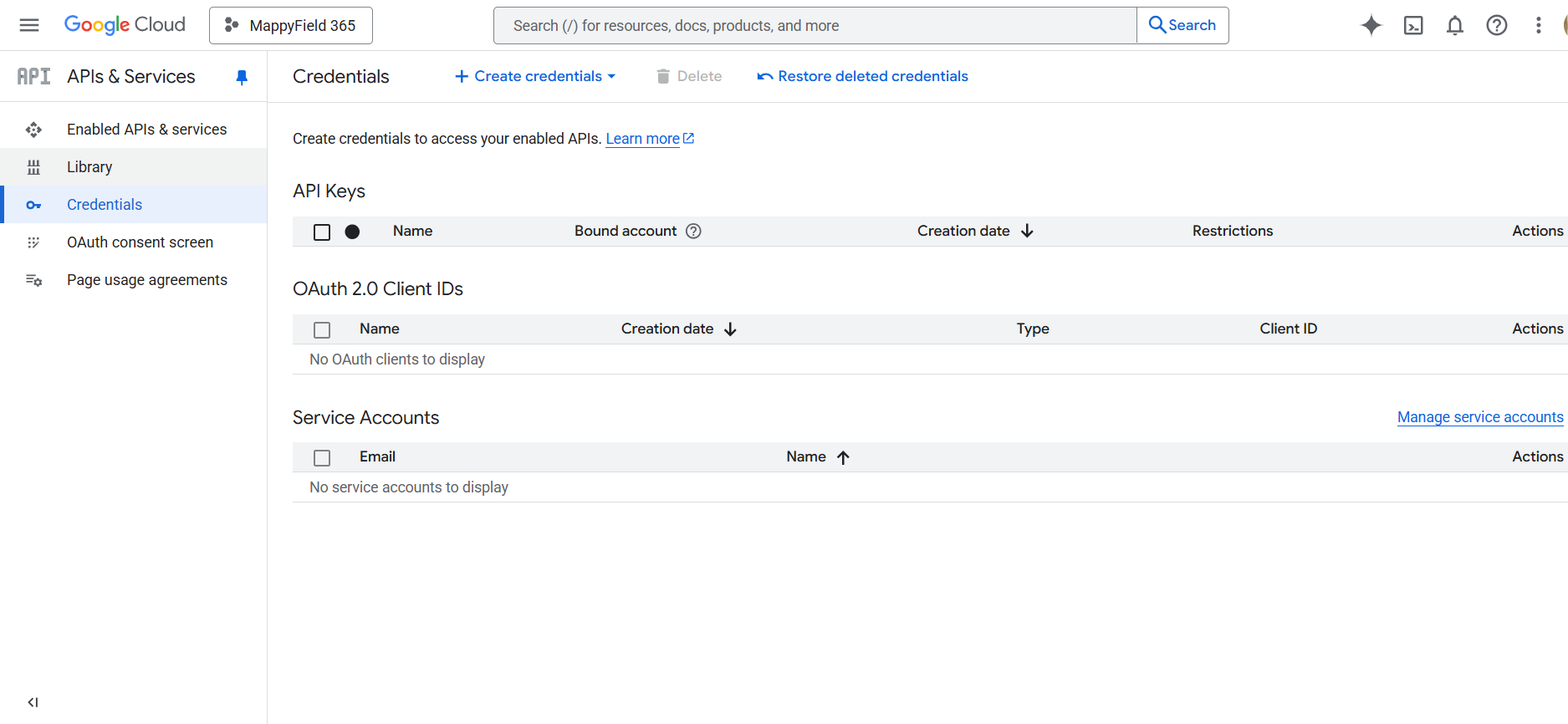 Access your enabled API