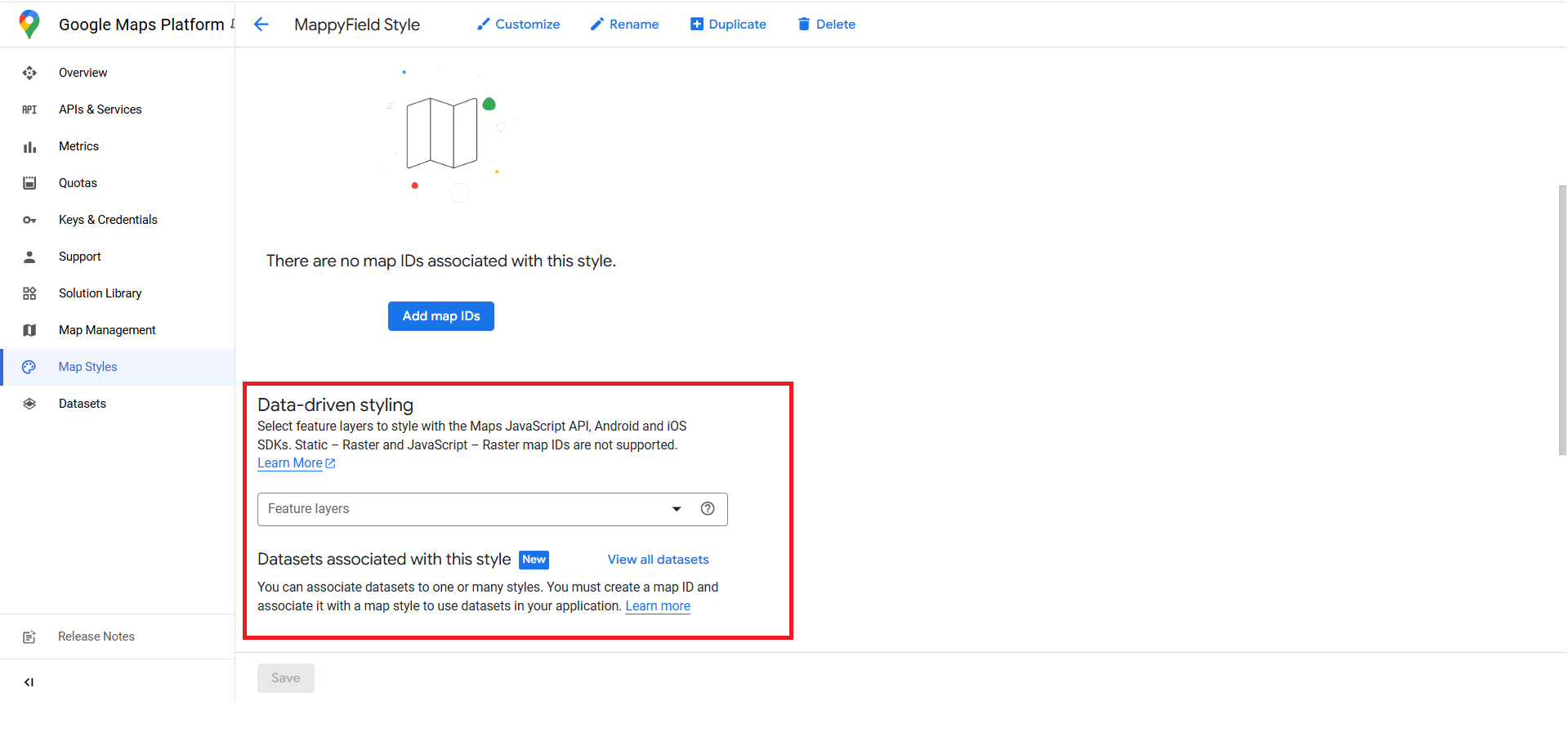 Feature Layer selection