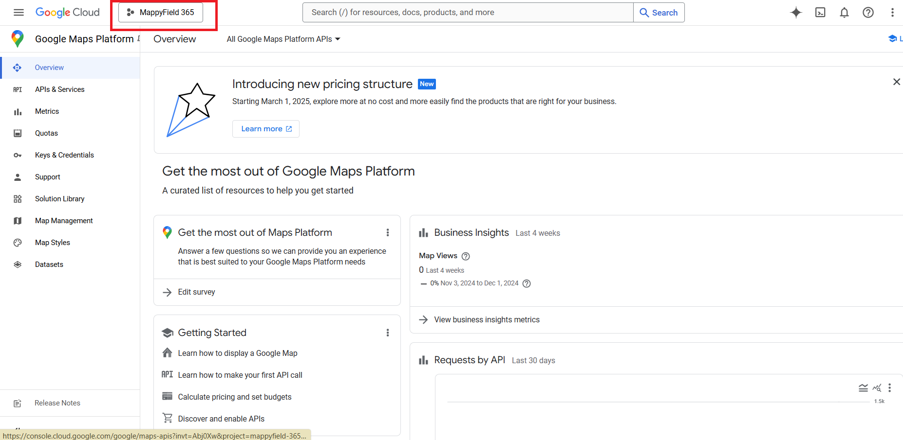 Google Maps API start