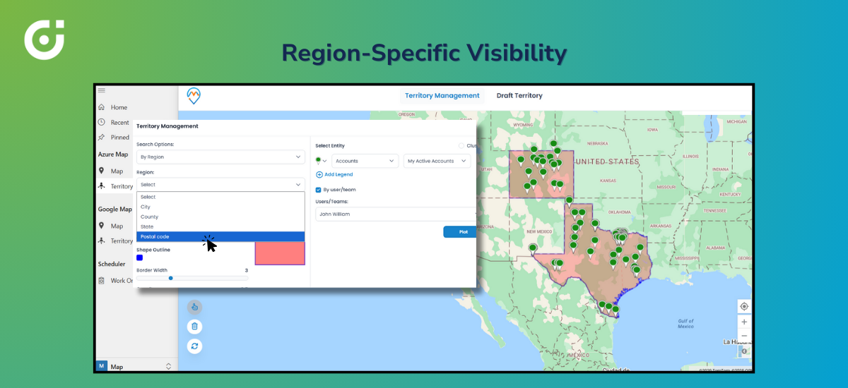 Region-specific visibility