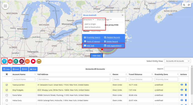 add records to route