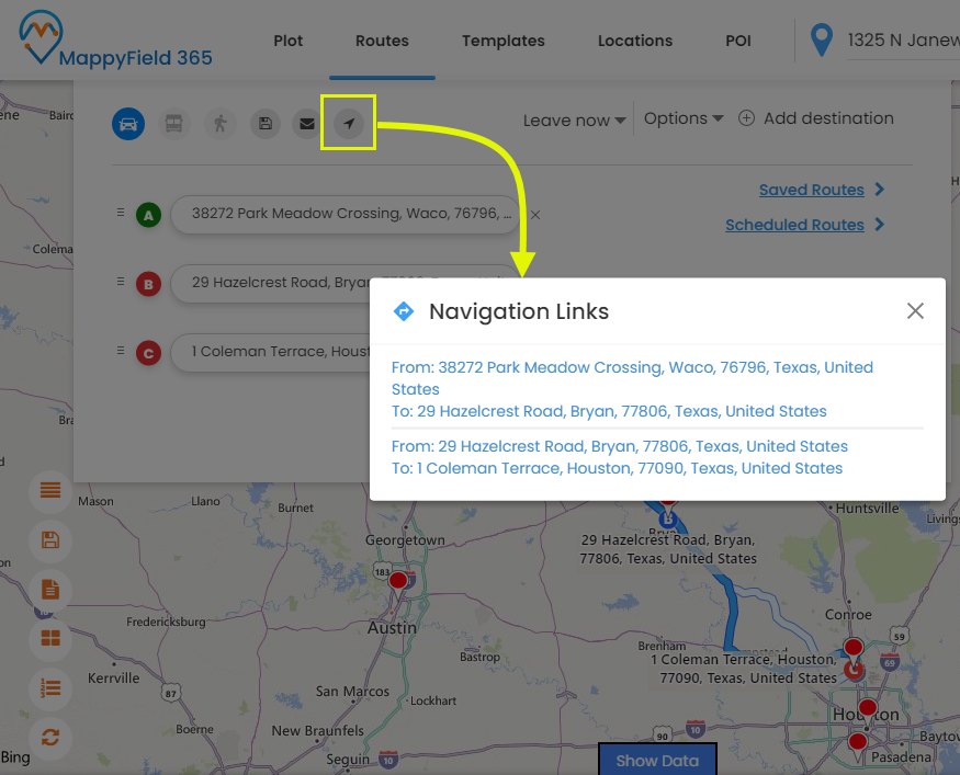Get navigation links