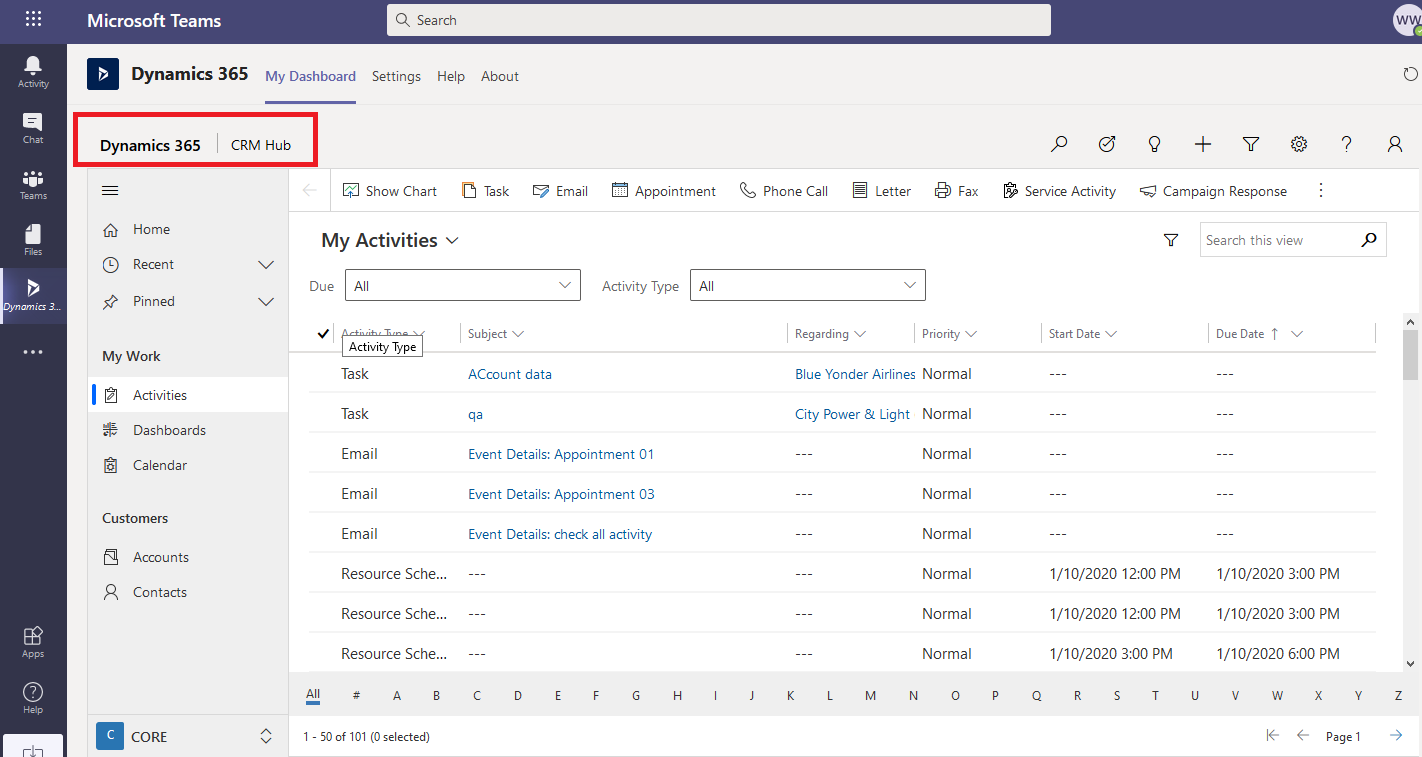 Model-Driven Apps Data in Microsoft Teams