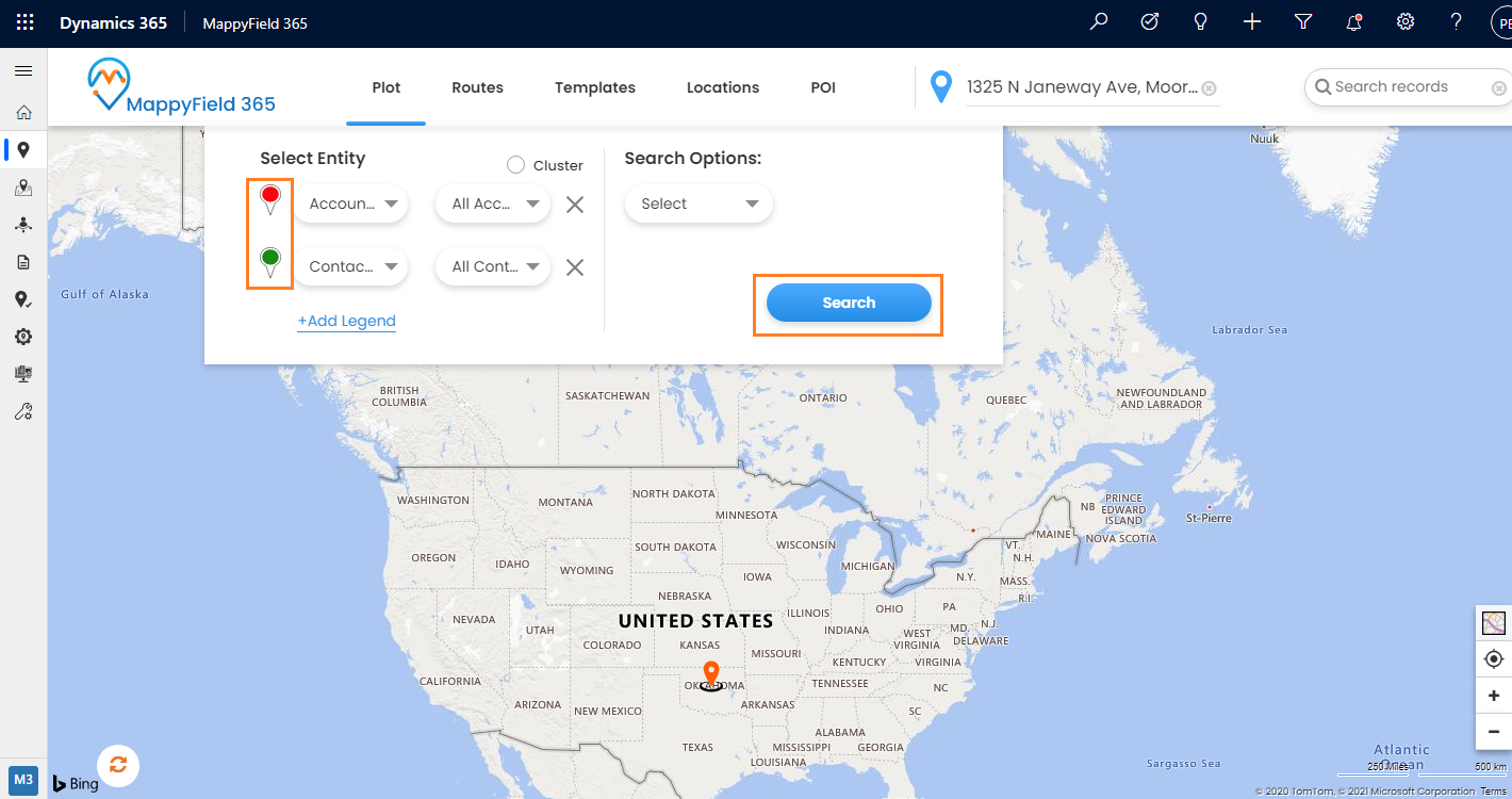 Plot records on MappyField 365 map